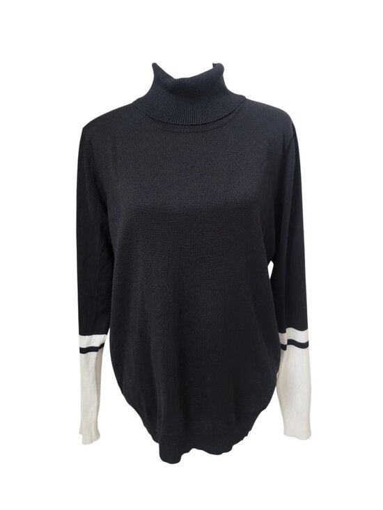 Calvin Klein Sweaters - Calvin Klein Size XL Black White Colorblock Turtleneck Sweater, Lightweight, NEW